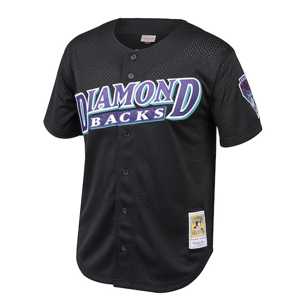 Randy Johnson Arizona Diamondbacks  Cooperstown Collection Mesh Batting Practice Button-Up Jersey  - Black
