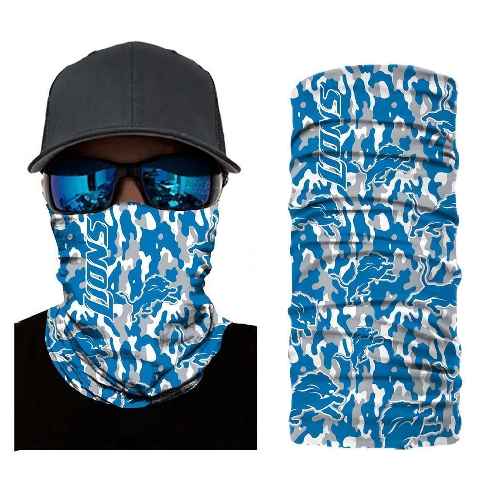 CAMO DETROIT LIONS FACE MASK BANDANAS