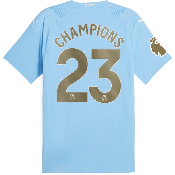 Manchester City Puma 2023/24 English Premier League Champions Authentic Jersey - Sky Blue