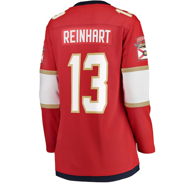 Sam Reinhart Florida Panthers  Women's 2025 Stanley Cup Champions Breakaway Jersey - Red