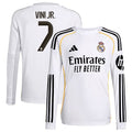 Vini Jr. Los Merengues adidas Youth 2025/26 Home Replica Long Sleeve Jersey - White