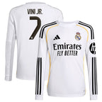 Vini Jr. Los Merengues adidas Youth 2025/26 Home Replica Long Sleeve Jersey - White