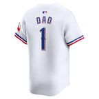 Texas Rangers Nike #1 Dad Home Limited Jersey - White