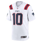 Mac Jones New England Patriots Nike Player Game Jersey - White/Navy/Red