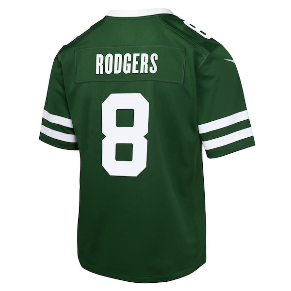 Aaron Rodgers New York Jets Nike Youth Game Jersey - Gotham Green/Black/White