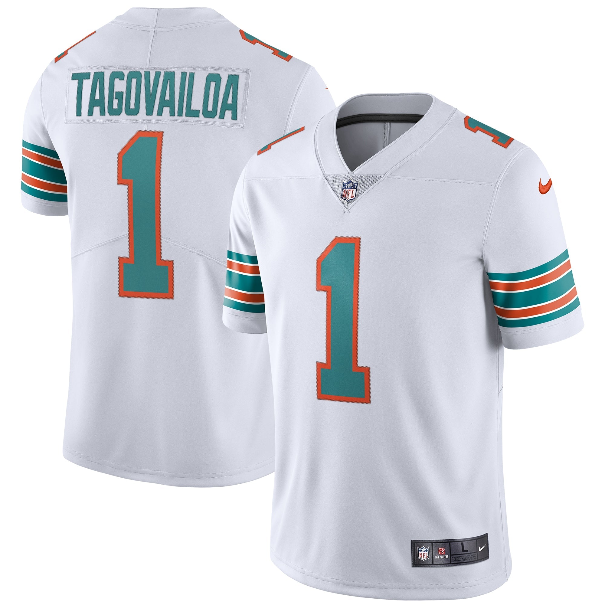 Tua Tagovailoa Miami Dolphins Nike Alternate Vapor Limited Jersey - Aqua/White