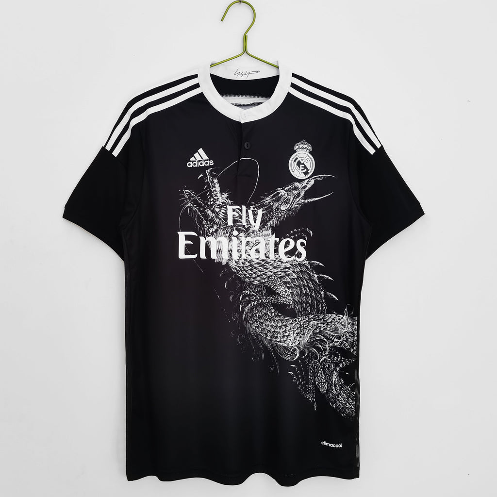 Cristiano Ronald Los Merengues 2014-15 Second Away Vintage Jersey - Black Dragon
