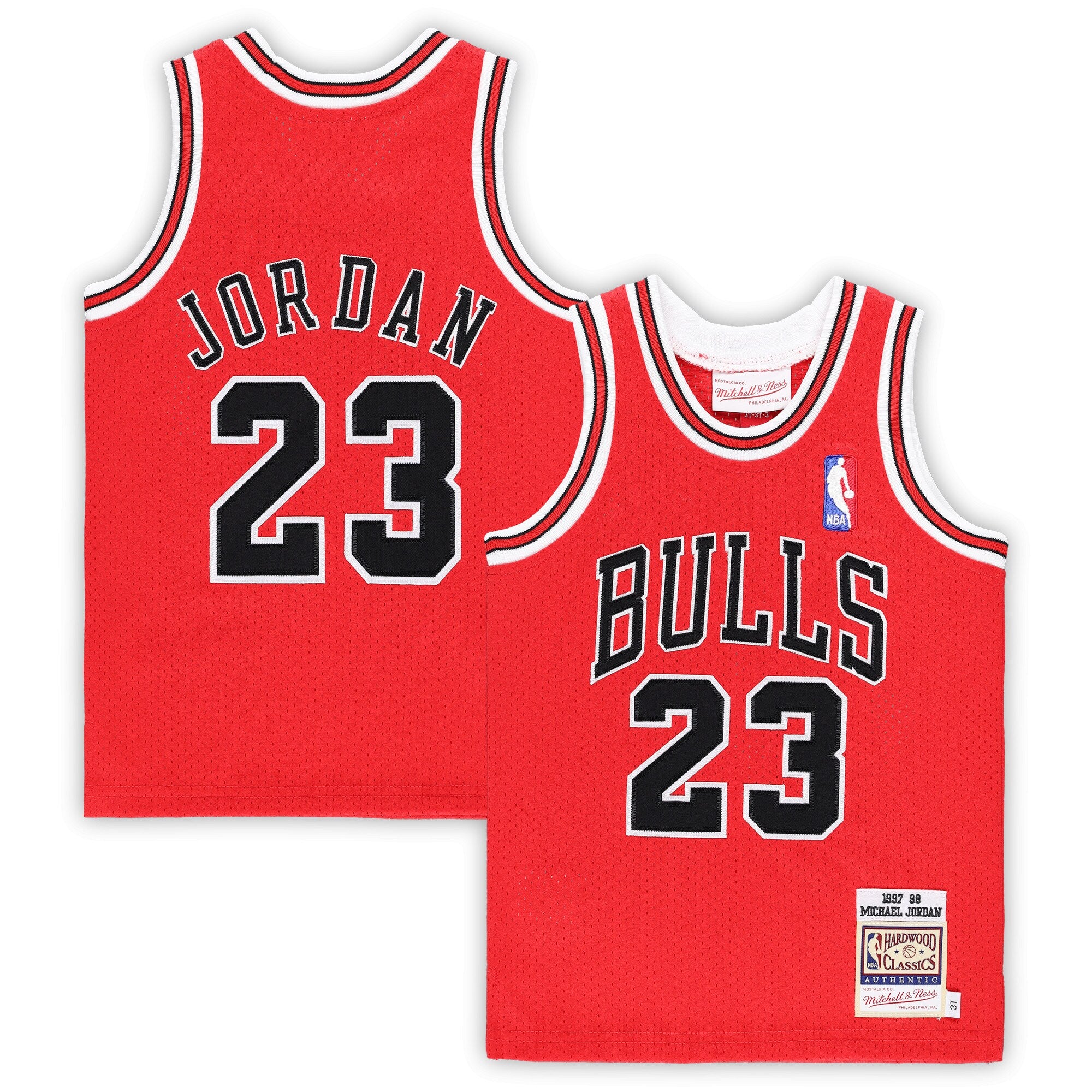 Michael Jordan Chicago Bulls Toddler 1997/98 Hardwood Classics Authentic Jersey - White/Black/Red