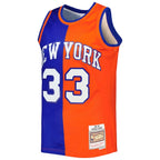 Patrick Ewing New York Knicks Hardwood Classics 1991/92 Split Swingman Jersey - Blue/Orange