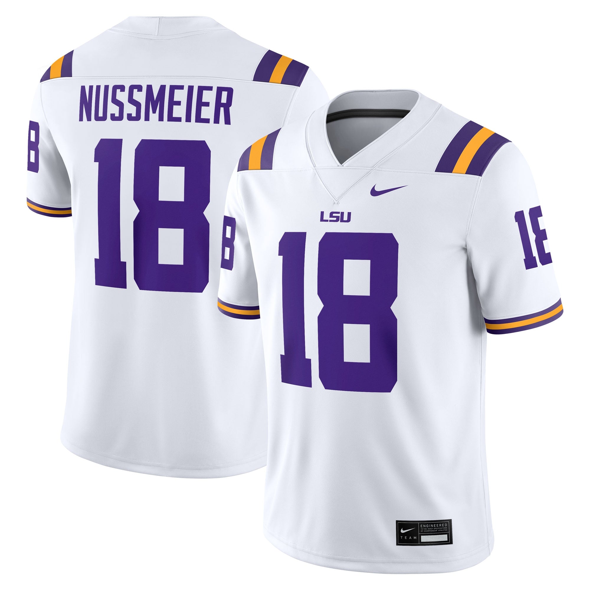 Garrett Nussmeier LSU Tigers Nike NIL Football Game Jersey - Purple/White