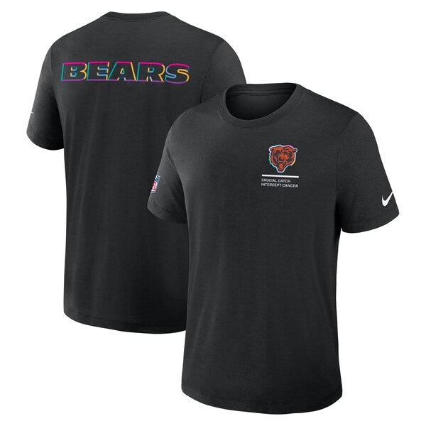 Chicago Bears Nike Tall 2025 NFL Crucial Catch Tri-Blend Dri-FIT T-Shirt - Black