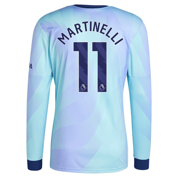 Gabriel Martinelli Arsenal adidas Originals 2024/25 Third Replica Long Sleeve Player Jersey - Aqua