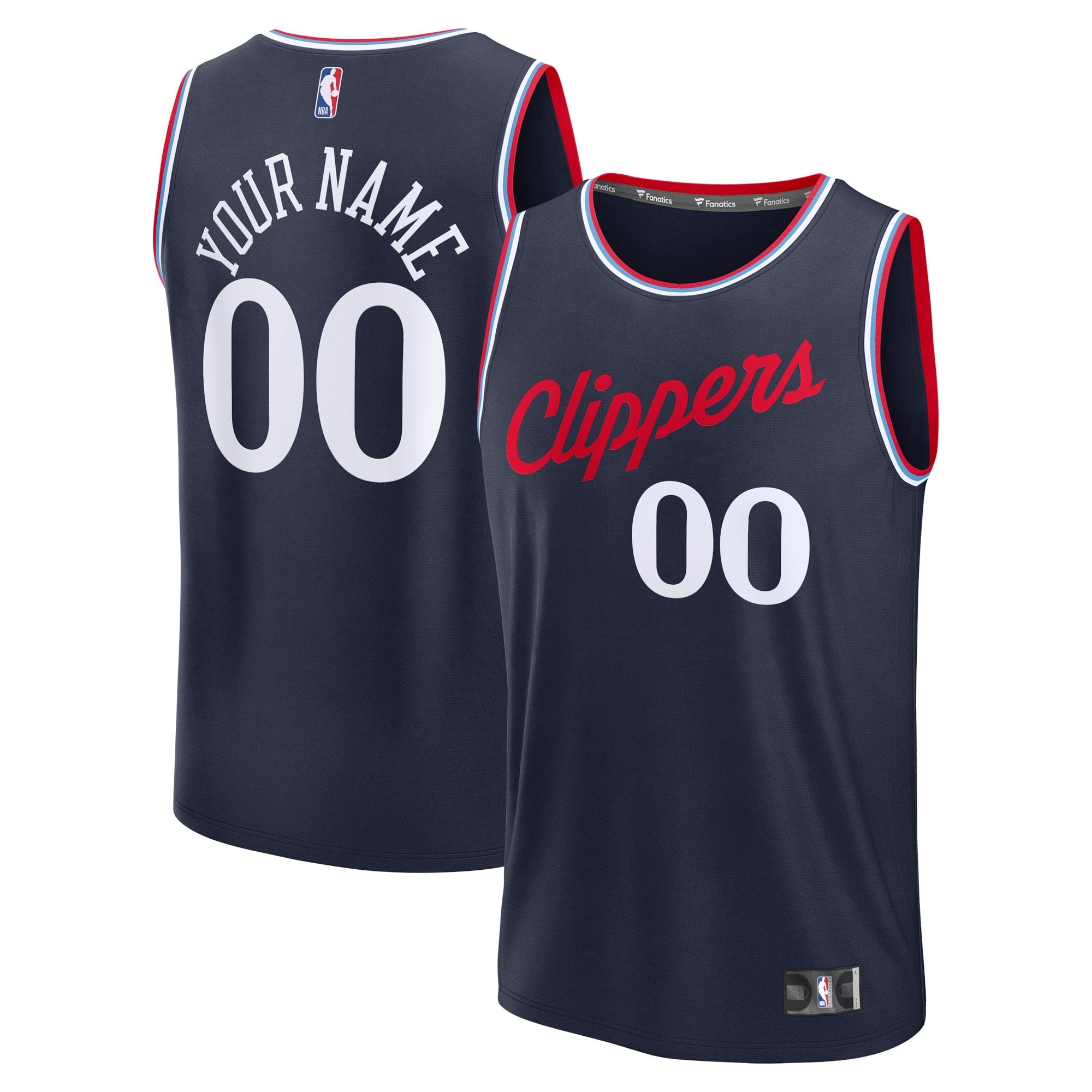 LA Clippers  Fast Break Custom Jersey - Statement Edition - Red/White/Navy