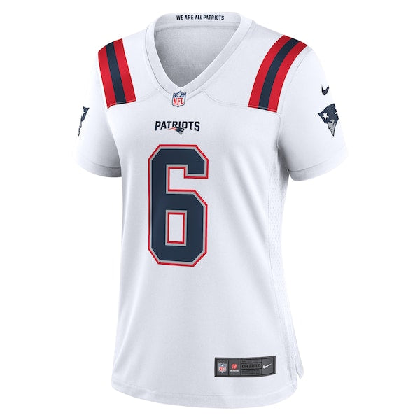 Christian Gonzalez New England Patriots Nike Women's  Game Jersey -  White/Navy/Red