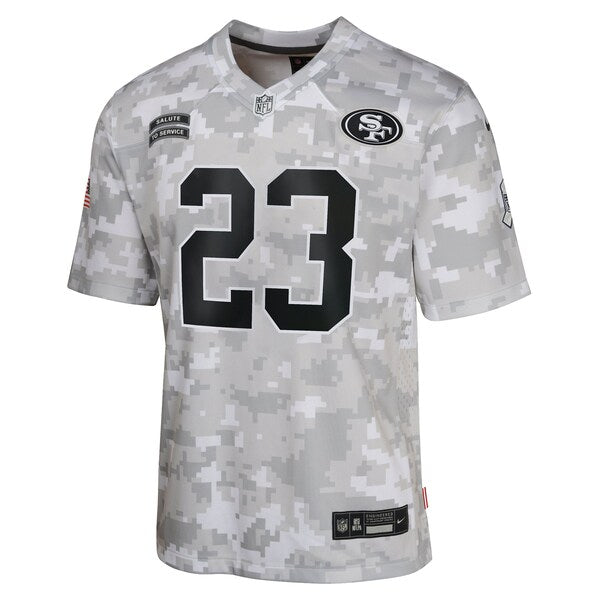 Christian McCaffrey San Francisco 49ers Nike Youth 2024 Salute to Service Game Jersey - Arctic Camo