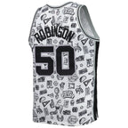 David Robinson San Antonio Spurs 1998/99 Hardwood Classics Doodle Swingman Player Jersey - White