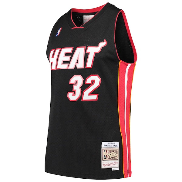 Shaquille O'Neal Miami Heat Hardwood Classics Swingman Jersey - Black