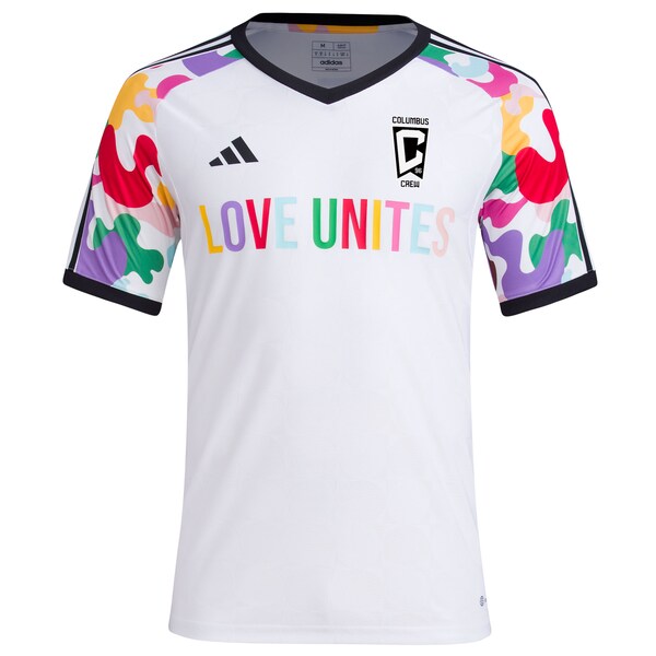 Columbus Crew adidas 2024 Pride Pre-Match Top - White