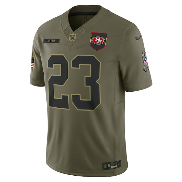 Christian McCaffrey San Francisco 49ers Nike 2025 Salute to Service Limited Jersey - Olive
