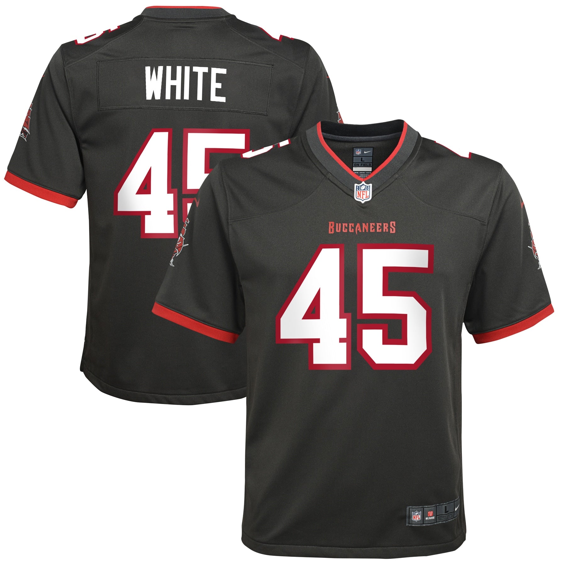 Devin White Tampa Bay Buccaneers Nike Youth Game Jersey - Orange/Pewter/Red