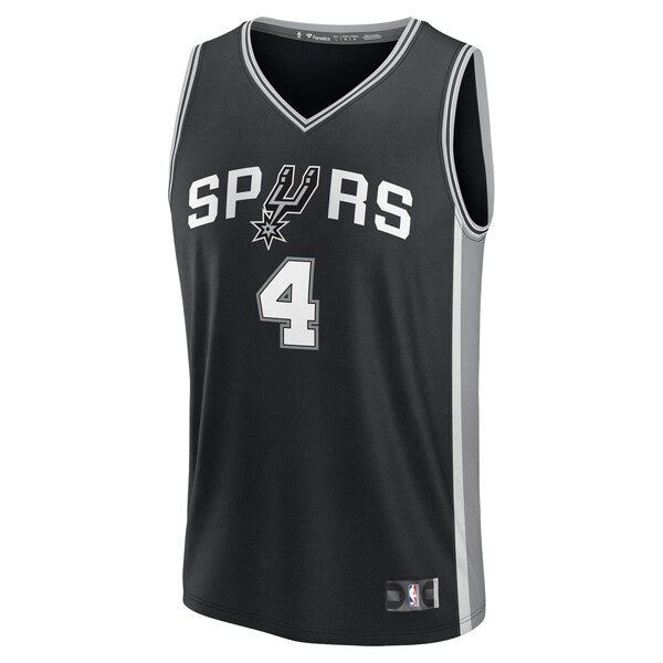 De'Aaron Fox San Antonio Spurs  Fast Break Replica Player Jersey - Icon Edition - Black