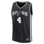 De'Aaron Fox San Antonio Spurs  Fast Break Replica Player Jersey - Icon Edition - Black