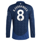 Bruno Fernandes Manchester United adidas 2024/25 Away Replica Long Sleeve Player Jersey - Navy