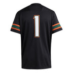 Men's adidas #1 Black Miami Hurricanes Premier Jersey