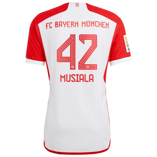 Jamal Musiala Bayern Munich adidas 2023/24 Home Authentic Jersey - White/Black