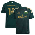 Jonathan Rodríguez Portland Timbers adidas Youth 2025 Forever Green & Gold Replica Player Jersey - Green