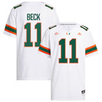 Men's adidas Carson Beck White Miami Hurricanes White NIL Football Player Jersey