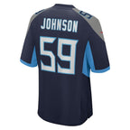 Kyron Johnson Tennessee Titans Nike Team Game Jersey -  Navy