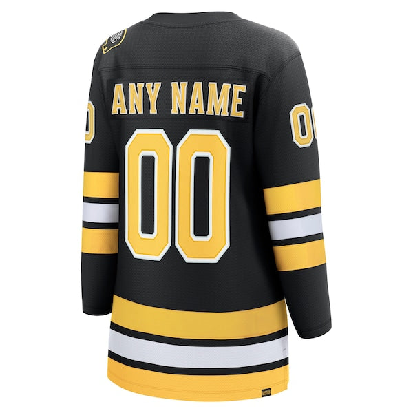 Boston Bruins  Women's Home Breakaway Custom Jersey - Black