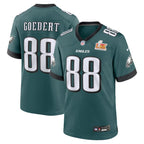 Dallas Goedert Philadelphia Eagles Nike Super Bowl LIX Game Player Jersey - Midnight Green