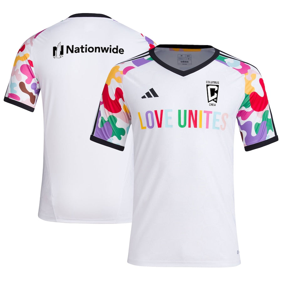 Columbus Crew adidas 2023 Pride Pre-Match Top - White