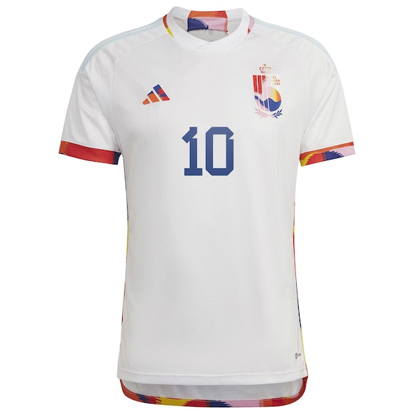 Eden Hazard Belgium National Team adidas 2022/23 Away Replica Jersey - White