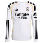 Vini Jr. Los Merengues adidas Youth 2025/26 Home Replica Long Sleeve Jersey - White