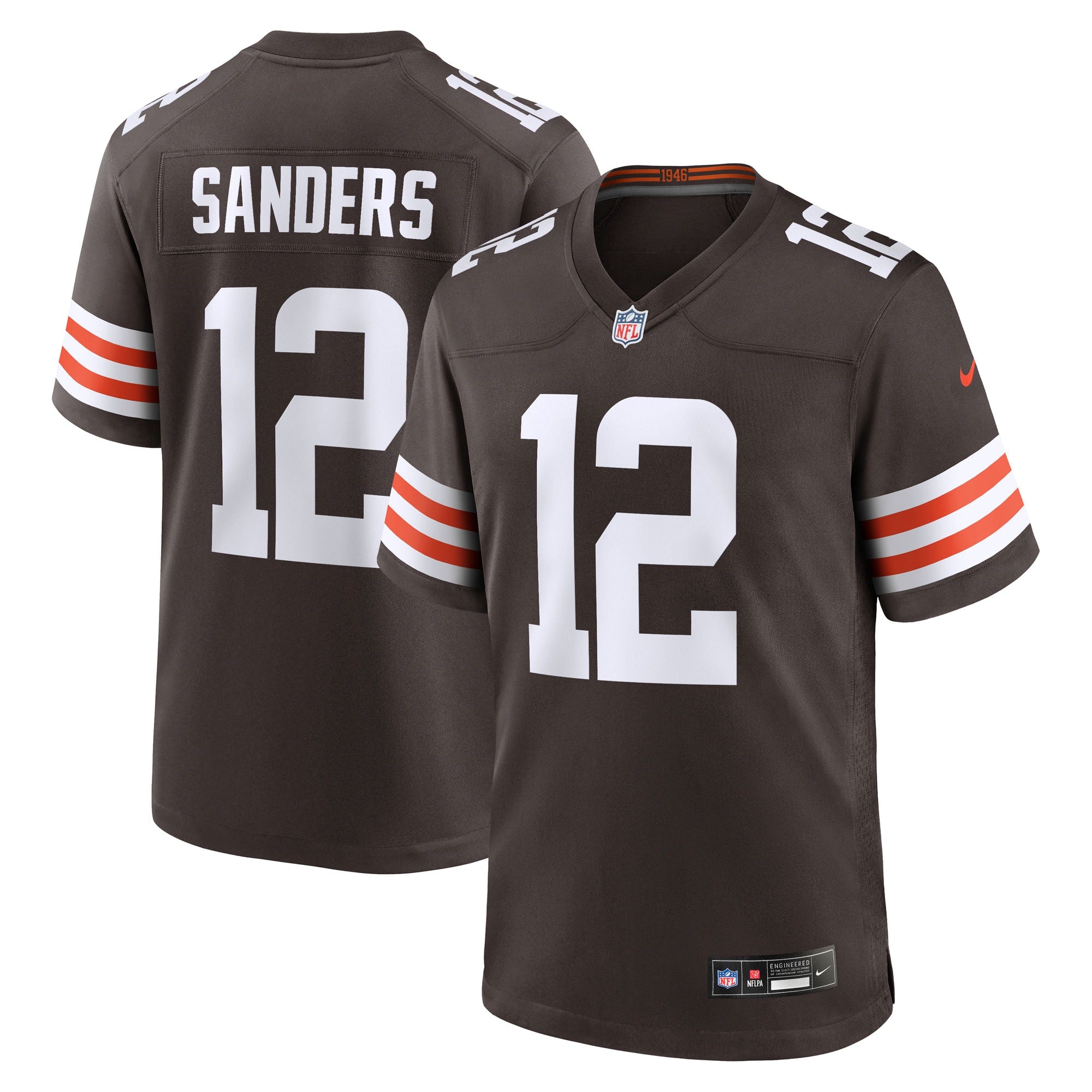 Shedeur Sanders Cleveland Browns Nike 2025 NFL Draft Game Jersey - White/Brown