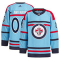 Winnipeg Jets adidas   Anniversary Primegreen Authentic Custom Jersey - Light Blue