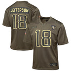 Justin Jefferson Minnesota Vikings Nike Youth 2025 Salute to Service Game Jersey - Olive