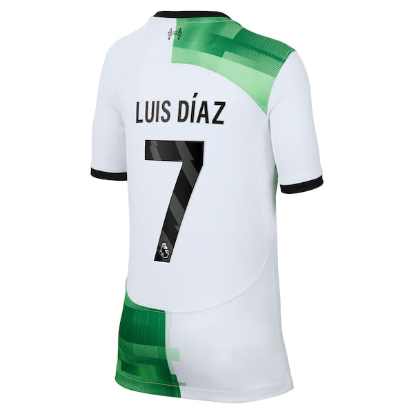 Luis Diaz Liverpool Nike Youth 2023/24 Away Replica Player Jersey - White