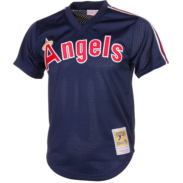 Reggie Jackson California Angels Cooperstown Mesh Batting Practice Jersey - Navy