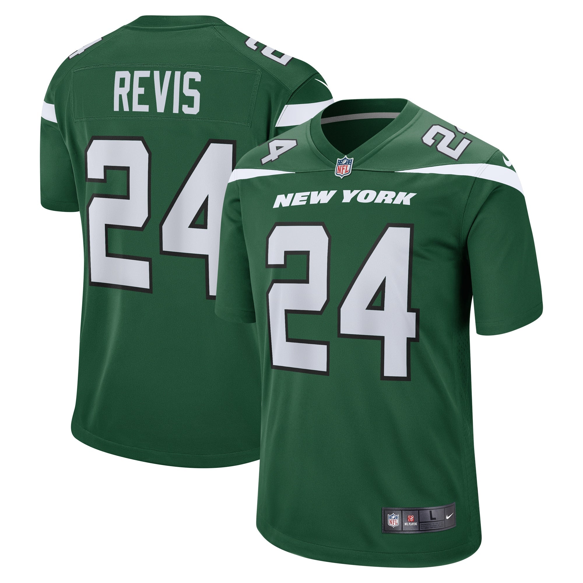 Darrelle Revis New York Jets Nike Legacy Retired Player Game Jersey - White/Green