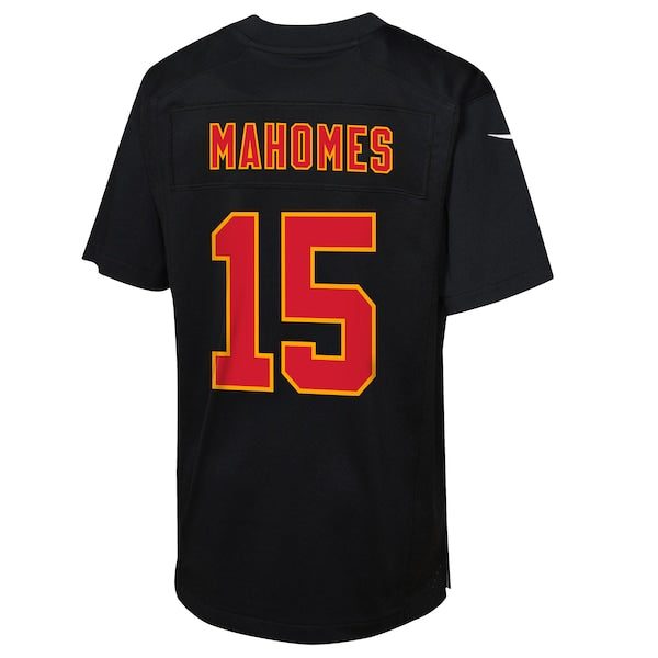 Patrick Mahomes Kansas City Chiefs Nike Youth Super Bowl LVIII Patch Carbon Fashion Game Jersey - Black