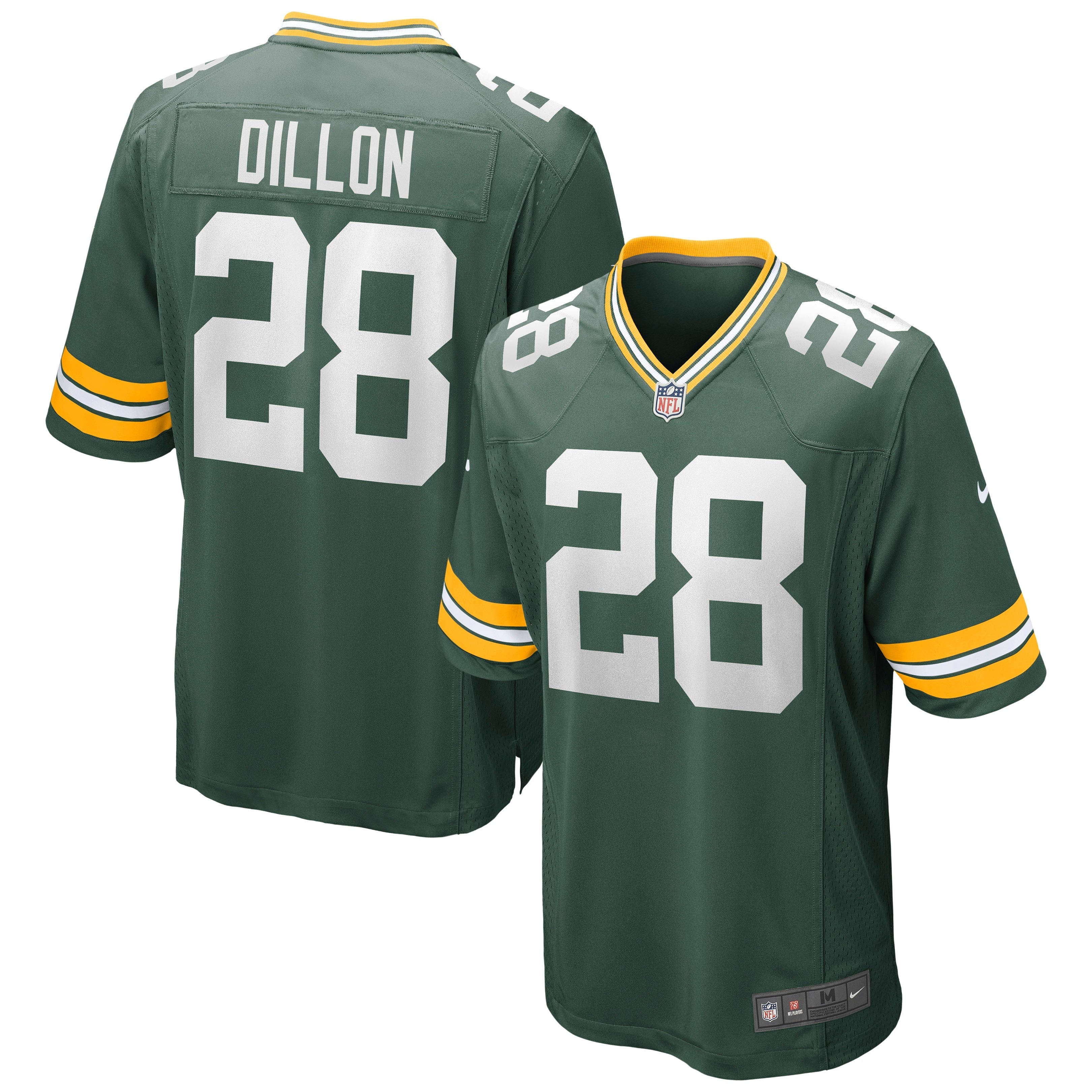 AJ Dillon Green Bay Packers Nike Game Player Jersey - White/Green