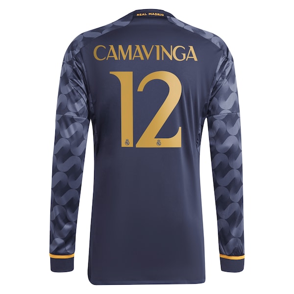 Eduardo Camavinga Los Merengues adidas 2023/24 Away Long Sleeve Replica Player Jersey - Navy/White