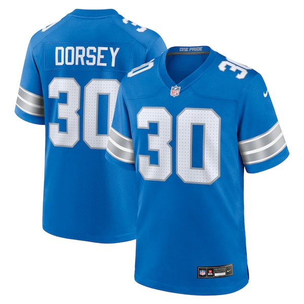 Khalil Dorsey Detroit Lions Nike Team Game Jersey -  Blue