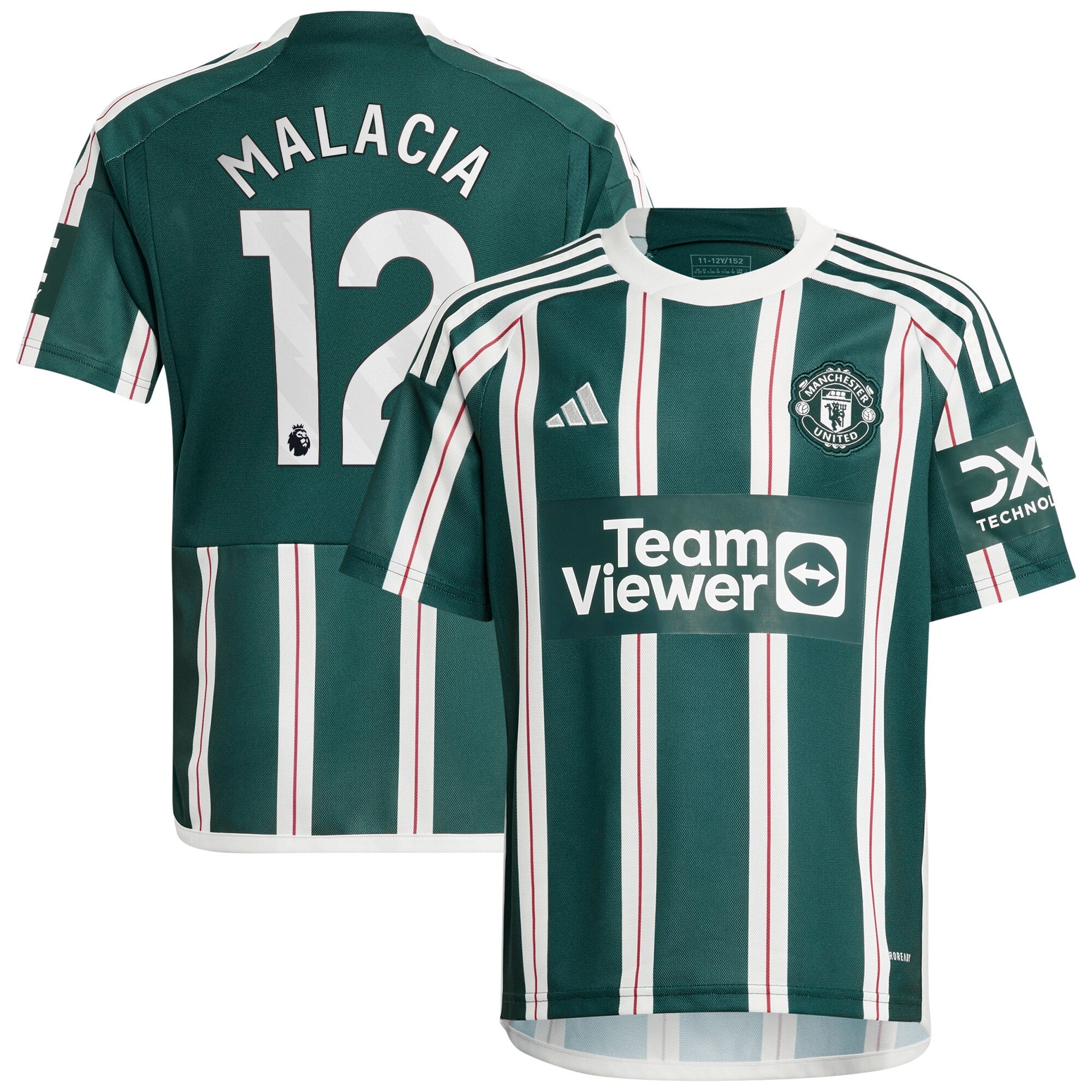 Tyrell Malacia Manchester United adidas Youth 2023/24 Third Replica Player Jersey - White/Green