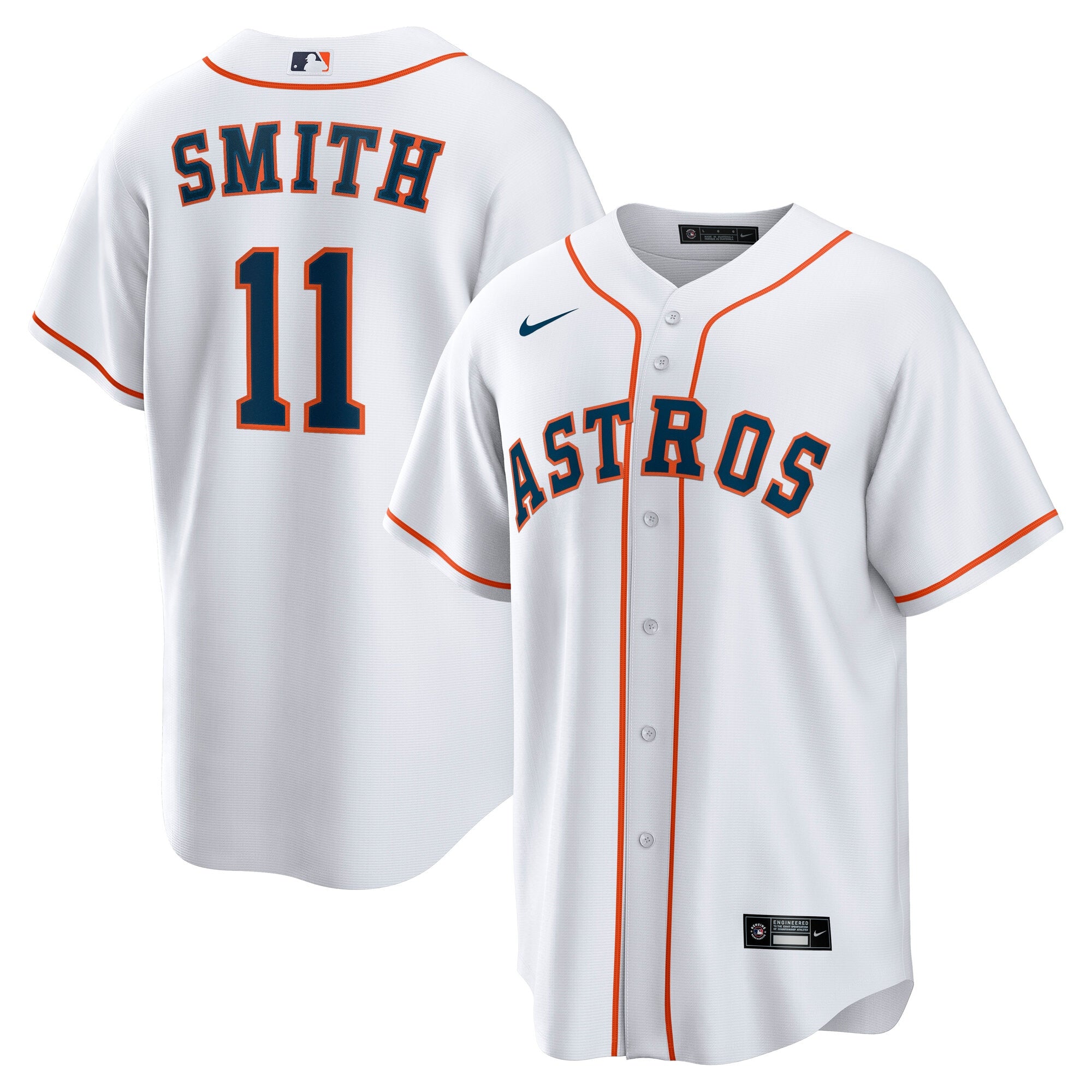 Cam Smith Houston Astros Nike Alternate Replica Jersey - Orange/White