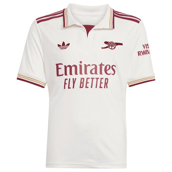 Arsenal adidas 2025/26 Third Replica Custom Jersey - White/Red/Blue